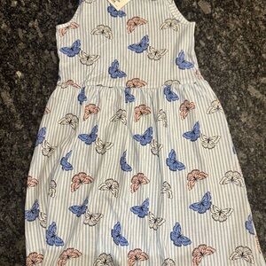 NEW! H&M Blue and Pink Butterfly Striped Top